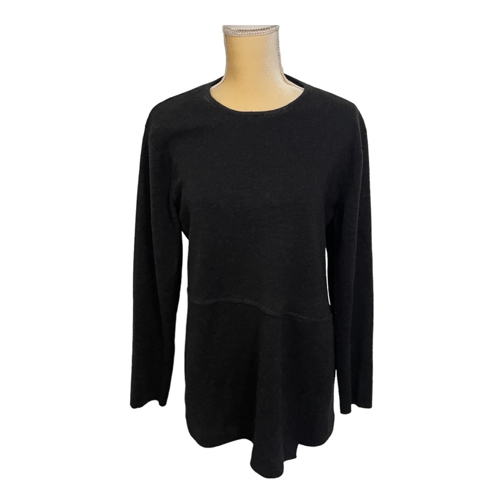 Rickie Freeman Teri Jon Knitwear Gray Long Wool Sweater Size‎ XL